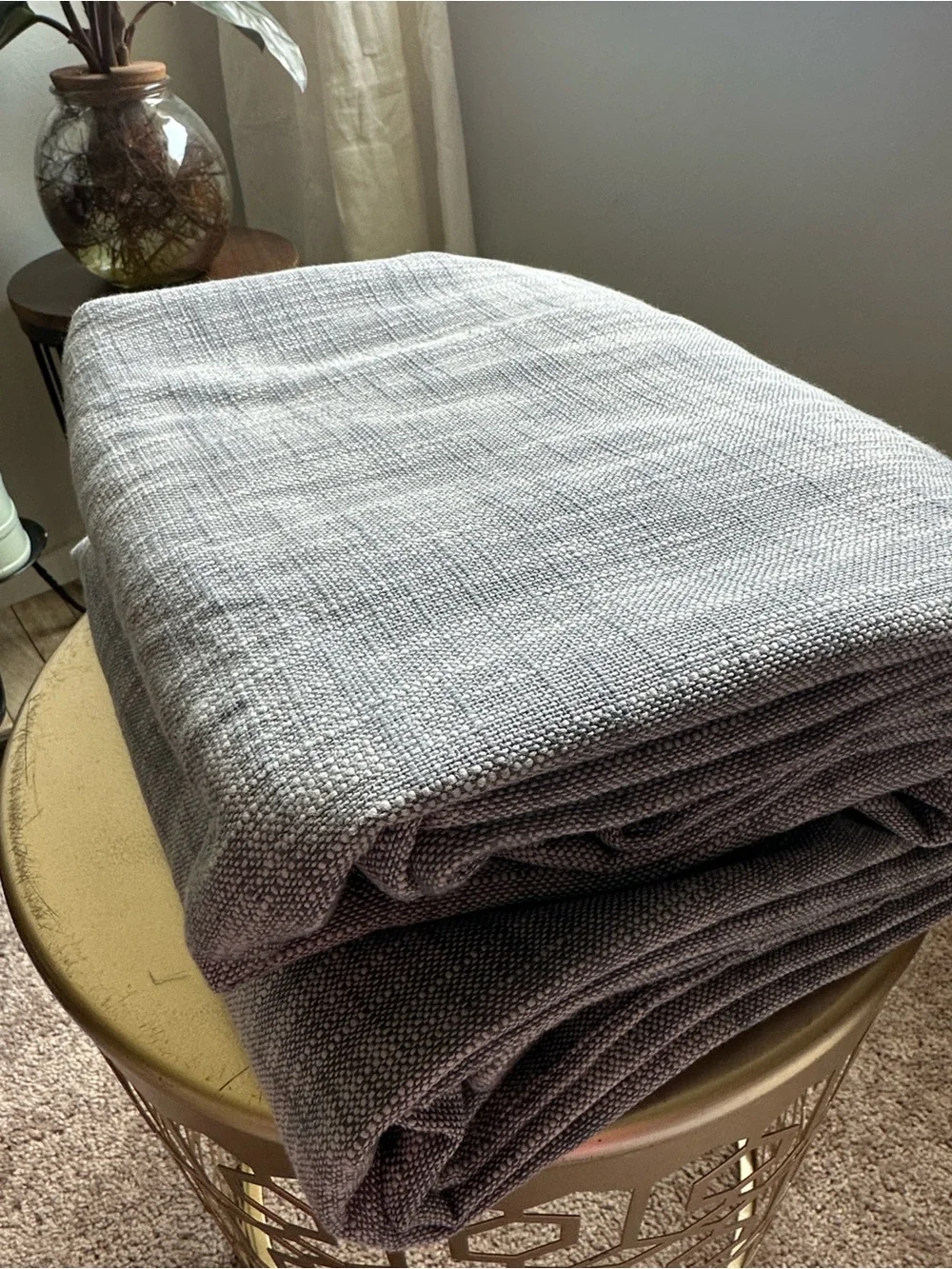 Quince Textured Cotton Room Darkening Curtain Panel